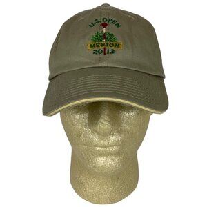 US Open Merion Golf Hat Cap 2013 USGA Member Embroidered Khaki Adjustable PA